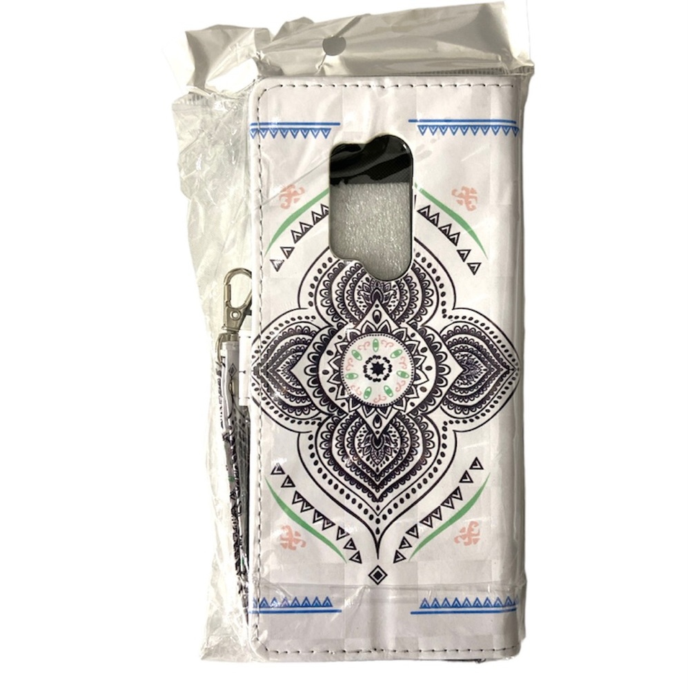 Phone Case Oneplus 8 Pro Gyro White Wallet Style flipcover Case with Strap - Picture 2 of 7